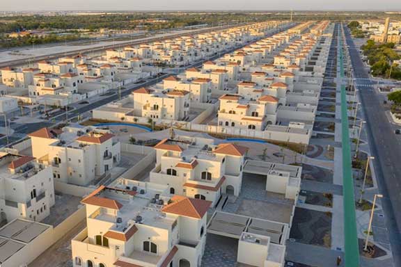 Construction of emirati housing neighbourhood al samha 250 villas